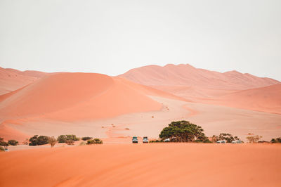 Scenic view of desert against clear sky