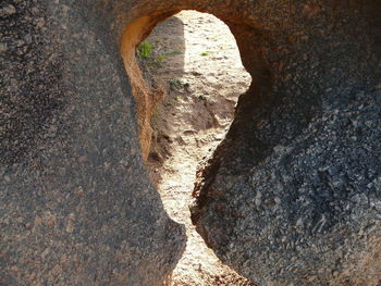 Sunlight falling on rock