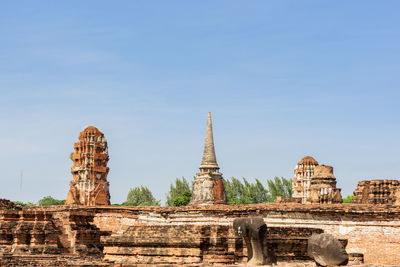 Old temple against building