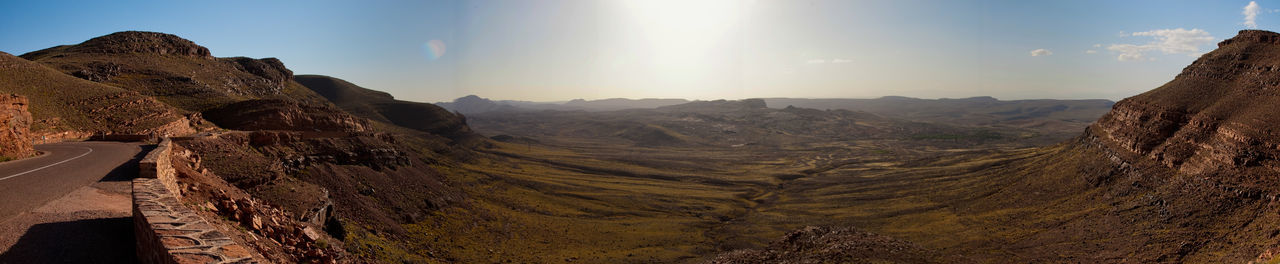 Panoramic view of mountains against sky