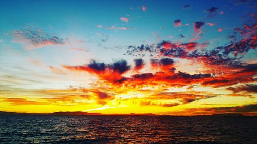 Scenic view of sea at sunset