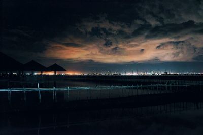 Scenic view of cloudy sky at dusk