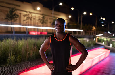 African american runner ready for training