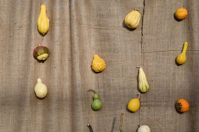 High angle view of fruits on table