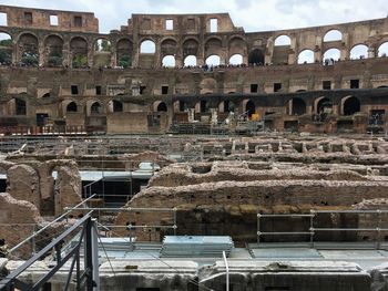 Old ruin of building in city