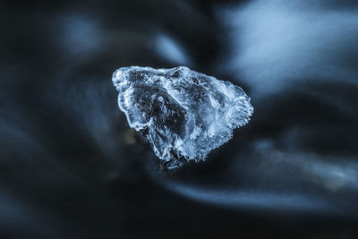 Close-up of snow on rock