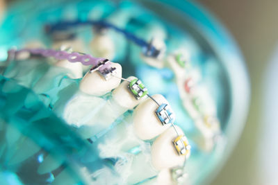 Close-up of artificial teeth