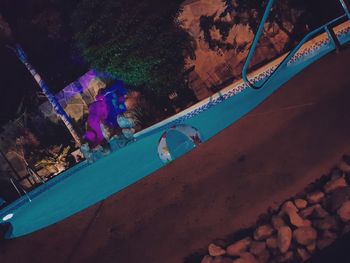 High angle view of swimming pool