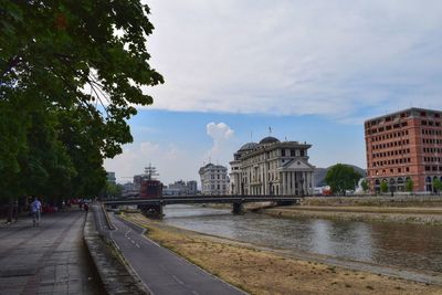 View of fountain in city