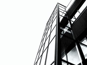 Low angle view of modern building against clear sky