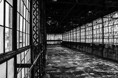 Abandoned empty warehouse windows