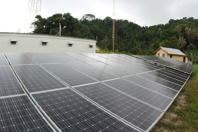 Solar panel by house