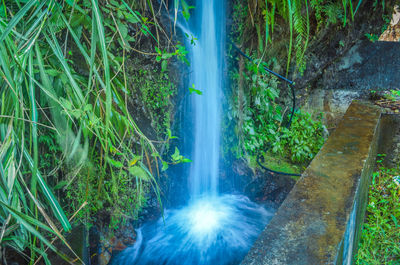 Scenic view of waterfall