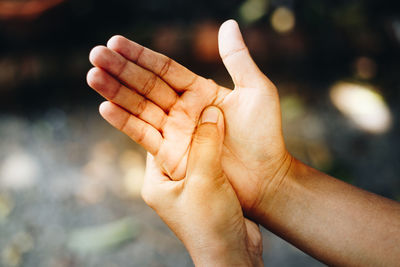 Close-up of human hand