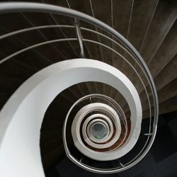 High angle view of spiral staircase