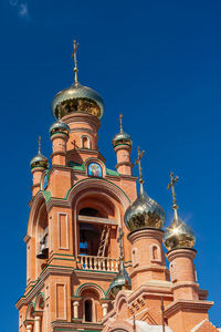 Monastery holy intercession goloseevskaya hermitage uoc. low angle view of cathedral against sky