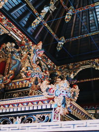 Low angle view of statue in amusement park