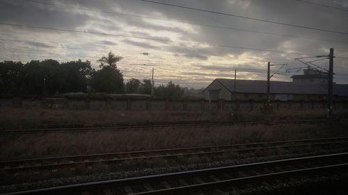 Railroad tracks against sky