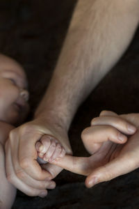 Close-up of baby hands