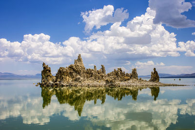 Panoramic view of lake against sky