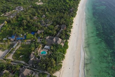 High angle view of beach