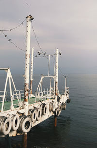 Ship in sea against sky