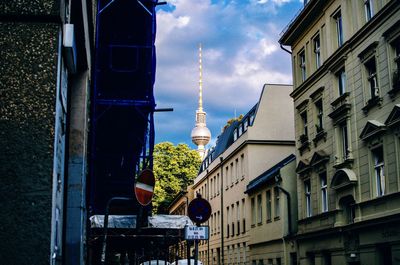 Low angle view of buildings in city