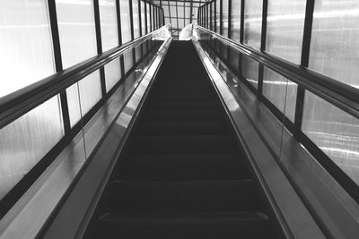 Low angle view of escalator