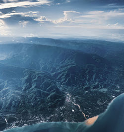 Aerial view of landscape against sky