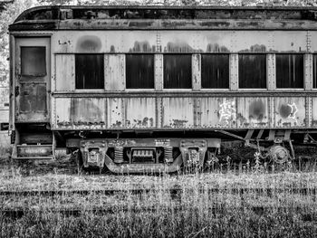 Abandoned structure on field