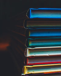 Stack of books on table