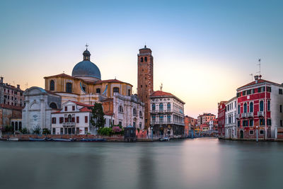 View of buildings along canal