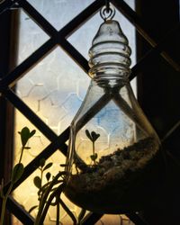 Low angle view of glass window