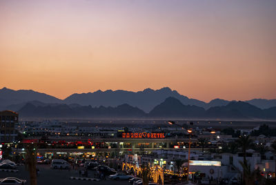 Dusk over naama bay, sharm el sheikh in egypt