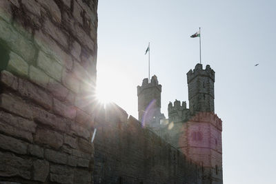 Low angle view of castle against clear sky