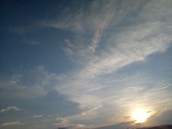 Low angle view of sky at sunset