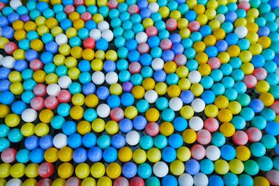 Full frame shot of multi colored balls in swimming pool