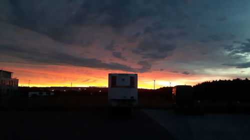 Scenic view of dramatic sky during sunset