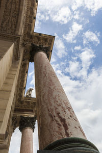 Low angle view of historical building against cloudy sky