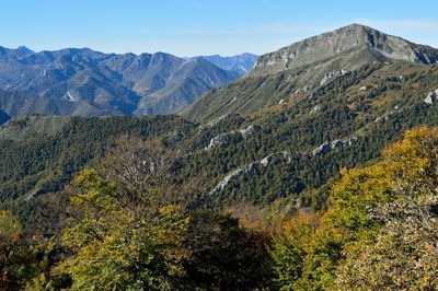 Scenic view of mountains against sky