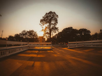 Scenic view of sunset over city