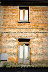 Closed door of old building