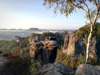 Rock formations on landscape