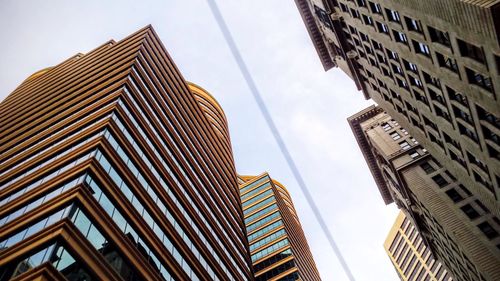 Low angle view of modern building against sky