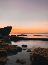 Scenic view of sea against sky during sunset in bali