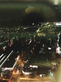 View of city street at night