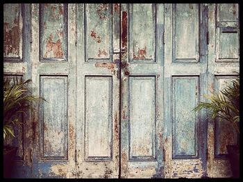 Full frame of wooden door