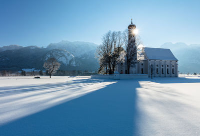 View of snow covered houses in winter