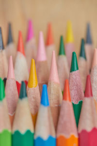 Close-up of multi colored pencils