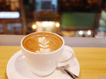 Close-up of coffee on table